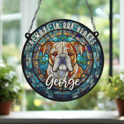 Bulldog Memorial Stained Glass Effect Suncatcher